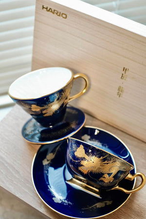 HARIO × 大倉陶園  甲辰V60ドリッパー＆カップ＆ソーサーセット 01size/ V60 KINOETATSU dripper with cup and saucer "collaborated with Okura Art China"